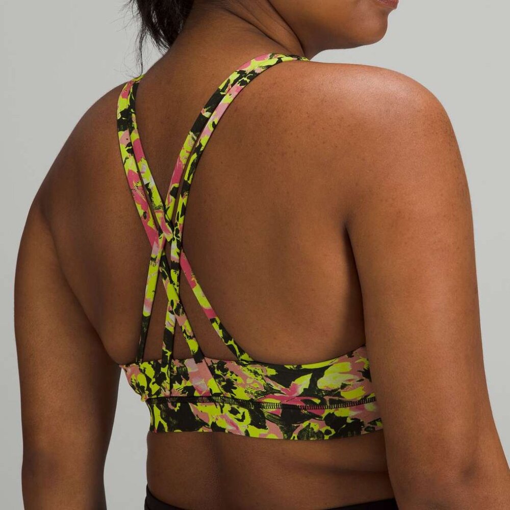 Lululemon Energy Medium Support Sz 2 Yellow Luxtreme Training Sports‎ Bra